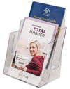 LHF-S112: Clear Acrylic 2-Tier Brochure Holder for 6"w Literature: