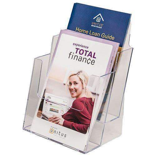 LHF-S112: Clear Acrylic 2-Tier Brochure Holder for 6"w Literature: