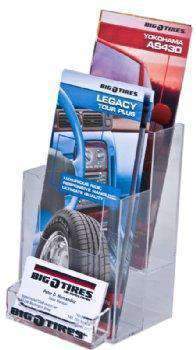 LHF-P102: Clear Acrylic 2-Tier Brochure Holder w/BC Pocket:
