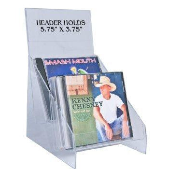 CDH-02: Clear Acrylic 2-Tier CD Holder w/Header
