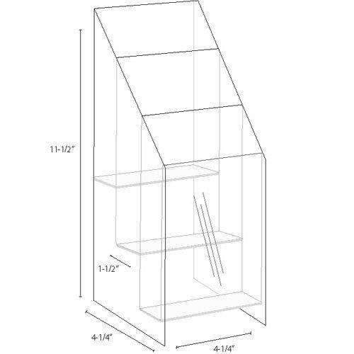 MPF-0409-3: Clear Acrylic 3-Tier, 3-Pocket Brochure holder for 4w Literature