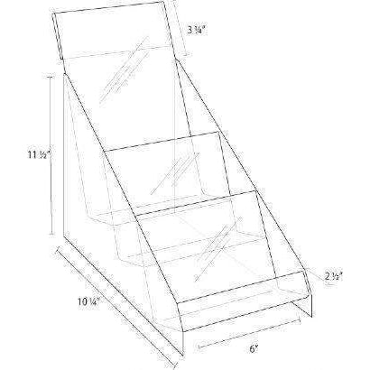 CDH-03: Clear Acrylic 3-tier CD Holder w/Header