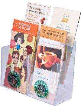 LHF-S114: Clear Acrylic 4-Pocket Brochure Holder for 4w Literature: