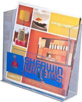 LHF-S150: Clear Acrylic Brochure Holder for 7.5"w Literature: