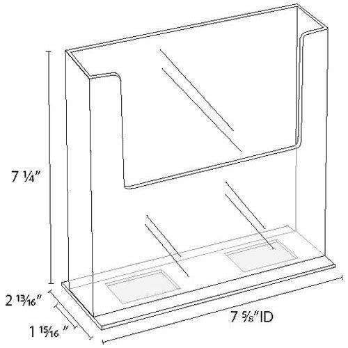 LHF-S150: Clear Acrylic Brochure Holder for 7.5"w Literature: