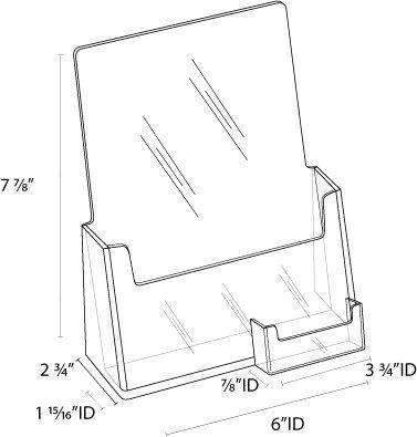 Clear Acrylic Brochure Holder w/BC Pocket: