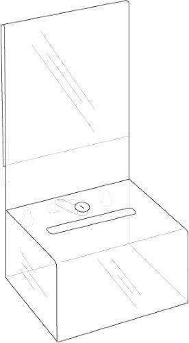 Clear Acrylic Locking Coin Box w/Header
