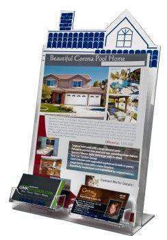 Clear Acrylic Roof Top Brochure Holder w/2 BC Pockets