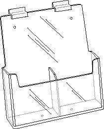 Clear Acrylic Slatwall 2-Pocket Brochure Holder for 4w Literature: