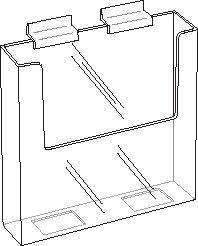 Clear Acrylic Slatwall Brochure Holder for 7.5w Literature: