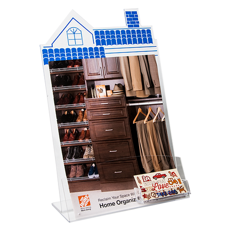 HSE-8511-C: Clear Acrylic Roof Top Brochure Holder w/ BC Pockets