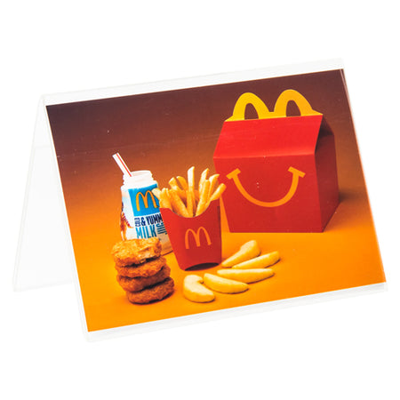 LHO-75E: 7w x 5h Clear Styrene Double Sided Table Tent/Sign Holder