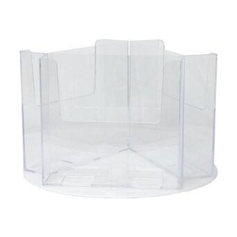 RLT-58E: Acrylic 3-Pocket Rotary Counter Display for 5.5"w Literature