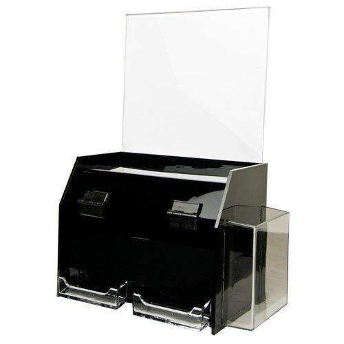 SBBD2C-976-H: Acrylic Deluxe Ballot/Suggestion Box w/header