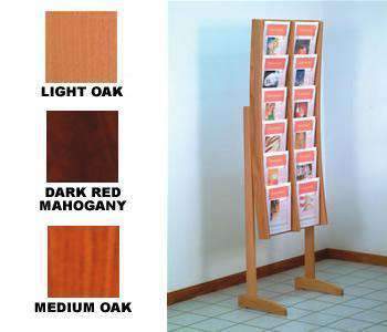 WBHAC12-FS:   Wood 12-Pocket Literature Floor Rack