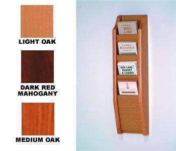WBHBR24-4:  Wood 4-Pocket Brochure Wall Rack