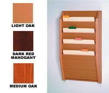 WBHCH14-2:  Wood Wall Mount 4-Pocket Chart Holder