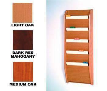 WBHCH14-5:  Wood Wall Mount 5-Pocket Chart Holder
