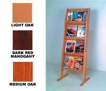 WBHLD49-16-FS:  Wood Floor Stand Open Shelf Literature Display