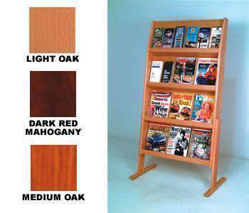 WBHLD49-24-FS:  Wood Floor Stand Open Shelf Literature Display
