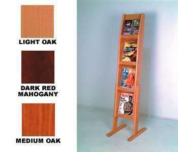 WBHLD49-8-FS:  Wood Floor Stand Open Shelf Literature Display