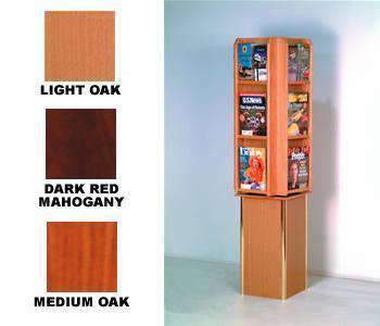 WBHLM24-FS:  Wood 12-Pocket Combo Brochure Rotary Counter Rack