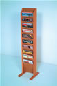 WBHMR10-FS:  Wood 10-pocket Floor Stand Magazine Rack
