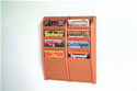 WBHMR24-8:  Wood 8-Pocket Magazine Wall Rack
