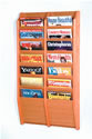 WBHMR36-14:  Wood 14-Pocket Magazine Wall Rack