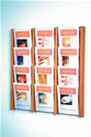 Wood 12-Pocket Literature Wall Rack