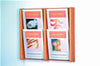 Wood 4-Pocket Literature Wall Rack