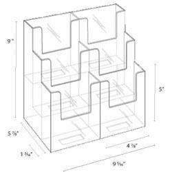 LHF-S106: Acrylic 6-Pocket Brochure Holder for 3.5 Inch Literature