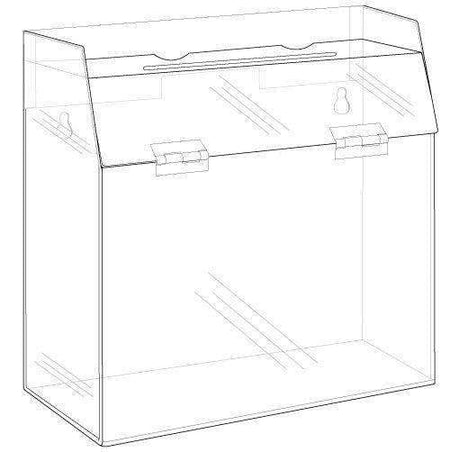 SBB-976: 9 1/8'w x 9 3/4'h x 4 1/4'd Acrylic Ballot/Suggestion Box