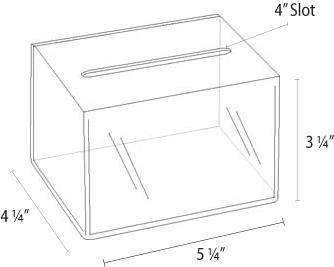 SBBN-534: 5"w x 3"h x 4"d Acrylic Ballot/Suggestion Box