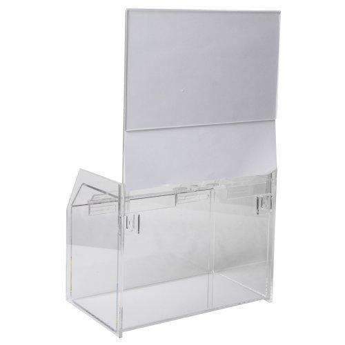 SBB-596-H: Acrylic Ballot/Suggestion Box w/Header