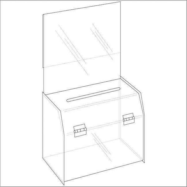SBB-596-H: Acrylic Ballot/Suggestion Box w/Header