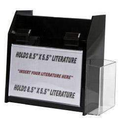 SBBD-596-CLR: Acrylic Deluxe Ballot/Suggestion Box w/ Trifold Pkt