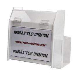 SBBD-596-CLR: Acrylic Deluxe Ballot/Suggestion Box w/ Trifold Pkt