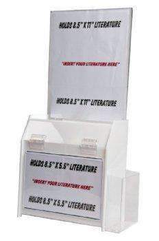 SBBD-596-H-CLR: Acrylic Deluxe Ballot/Suggestion Box w/Header