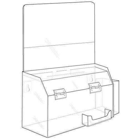 SBBDC-976-H: Acrylic Deluxe  Ballot/Suggestion Box w/header and Bus/Card