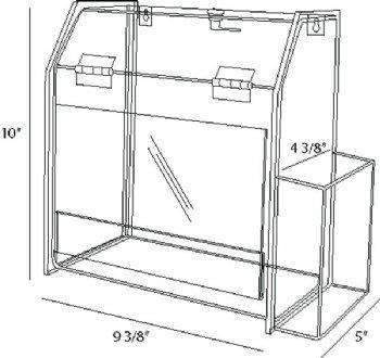 SBBLD-596-CLR: Locking Acrylic Deluxe Locking Ballot/Suggestion Box w/Trifold Pocket