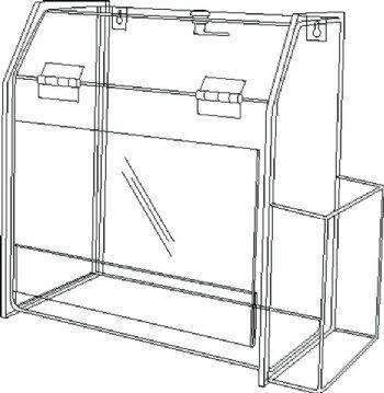 SBBLD-596-CLR: Locking Acrylic Deluxe Locking Ballot/Suggestion Box w/Trifold Pocket