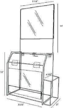SBBLD-596-H-CLR: Acrylic Deluxe Locking Ballot/Suggestion Box w/Header
