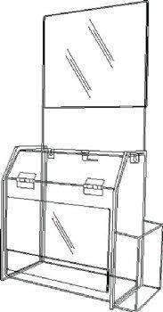 SBBLD-596-H-CLR: Acrylic Deluxe Locking Ballot/Suggestion Box w/Header