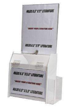 SBBLD-596-H-CLR: Acrylic Deluxe Locking Ballot/Suggestion Box w/Header