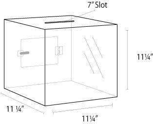 SBA-1111: "11 x 11" x 11" Acrylic Locking Ballot/Suggestion Box