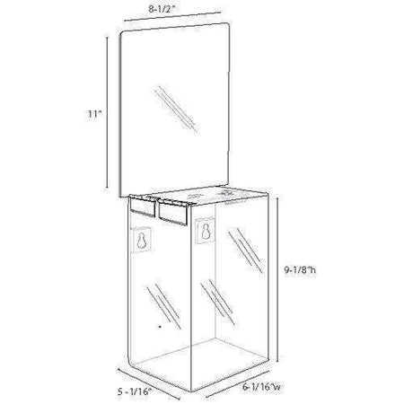 Acrylic Locking Ballot/Suggestion Box w/Header