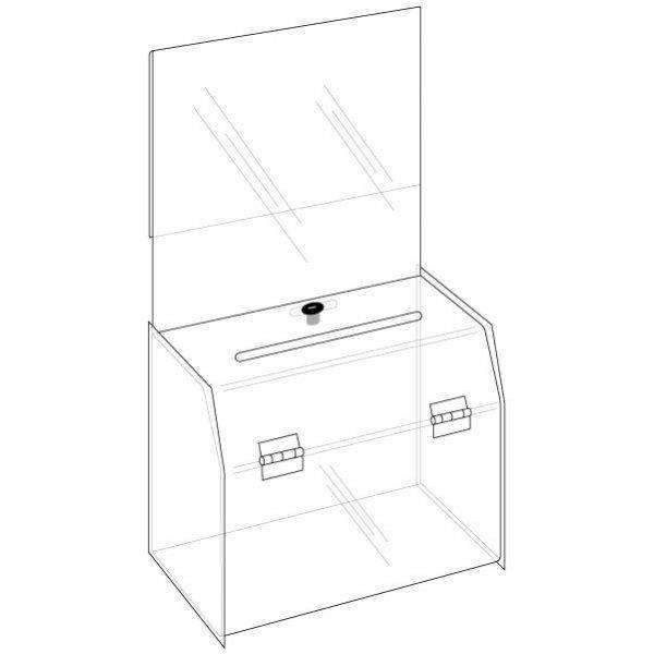 Acrylic Locking Ballot/Suggestion Box w/Header