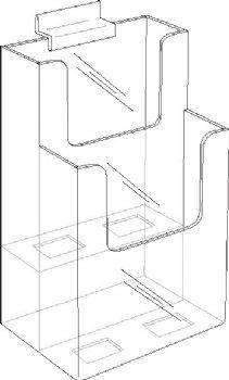 LHF-Z102: Clear 2-Tier Slatwall Brochure Holder for 4w Literature