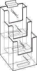 LHF-Z103: Clear 3-Tier Slatwall Brochure Holder for 4w Literature